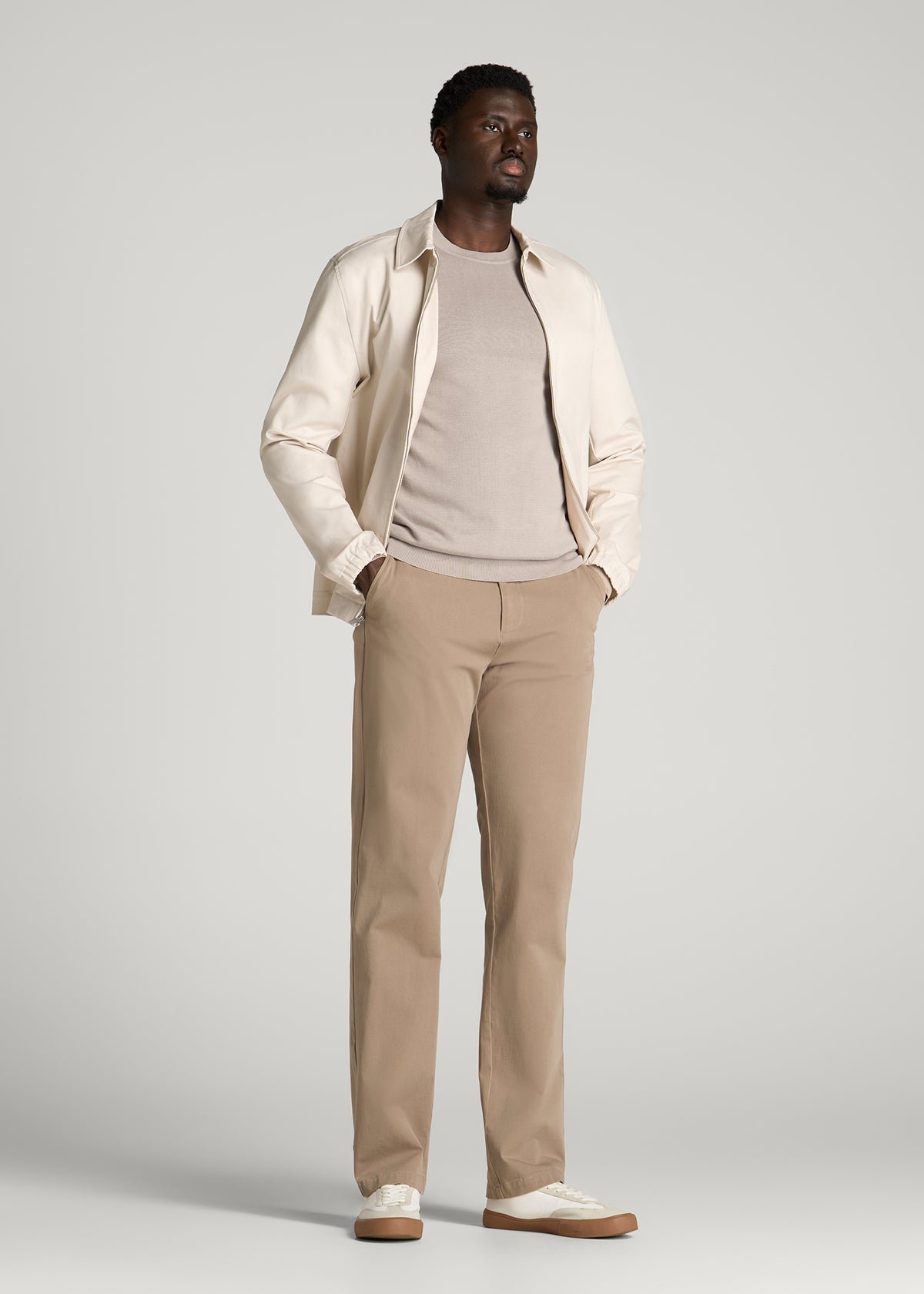 Everyday Crewneck Sweater for Tall Men in Simply Taupe