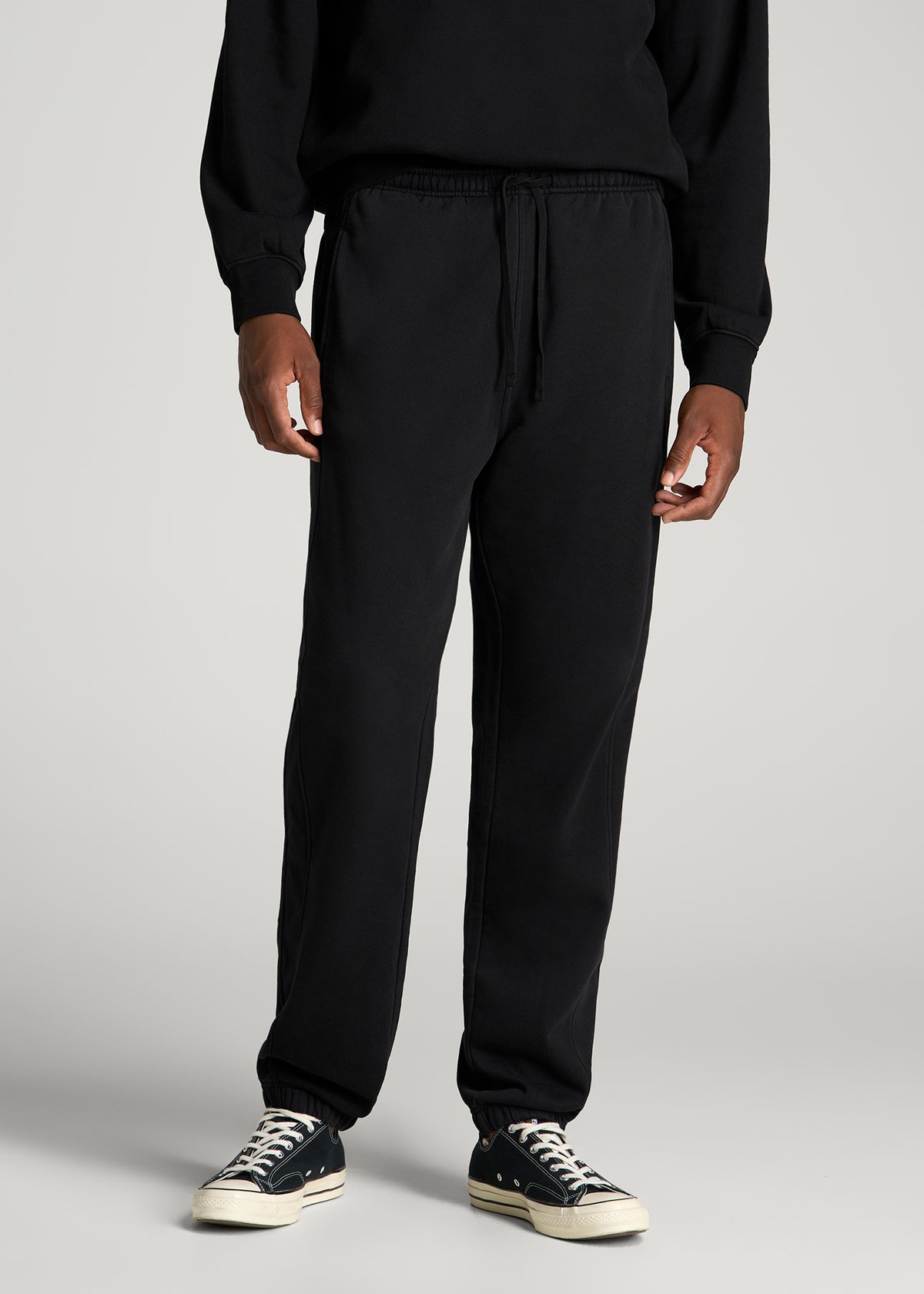 Everyday Fleece Cinched Bottom Sweatpants for Tall Men in Black