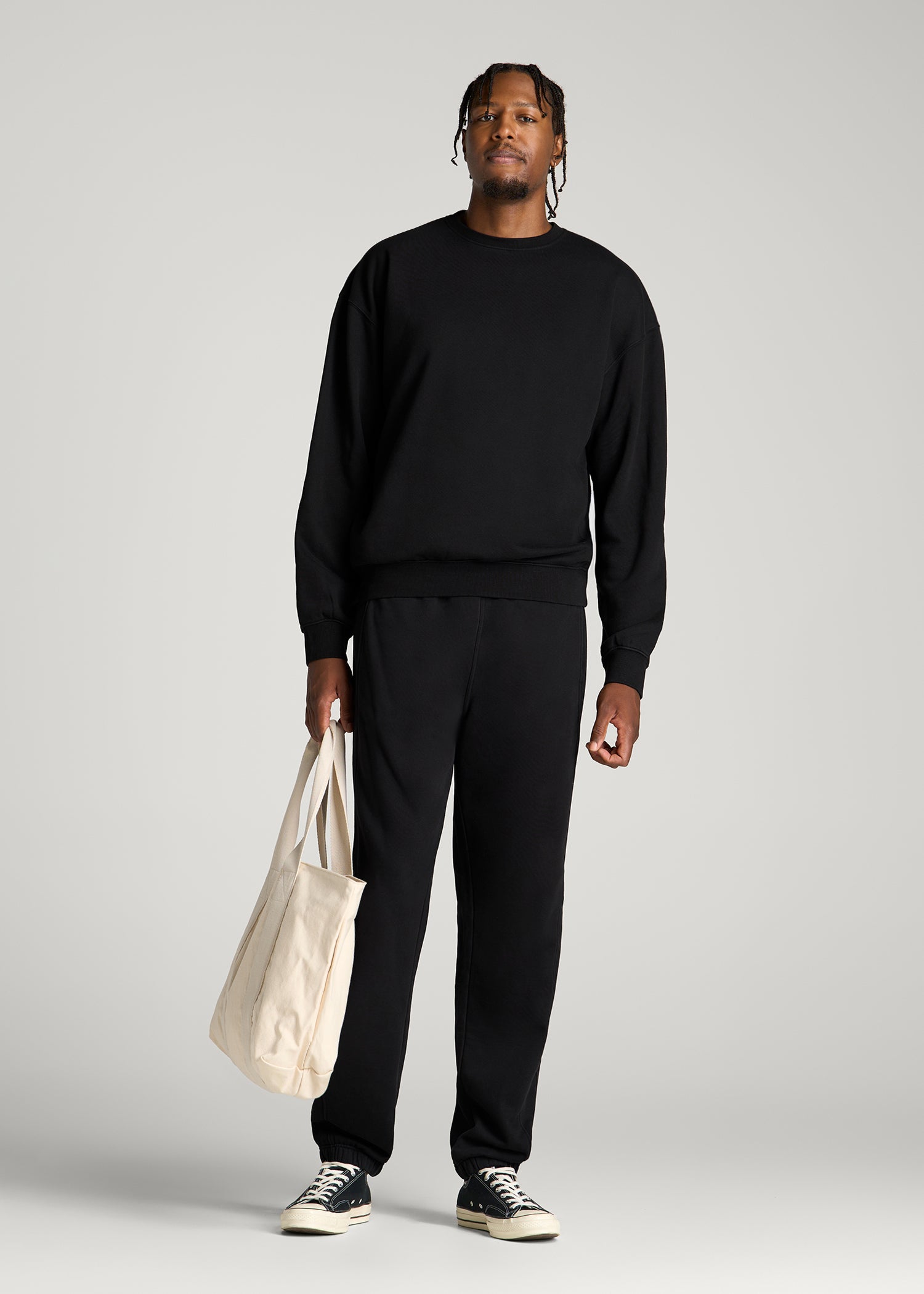 Everyday Fleece Cinched Bottom Sweatpants for Tall Men in Black