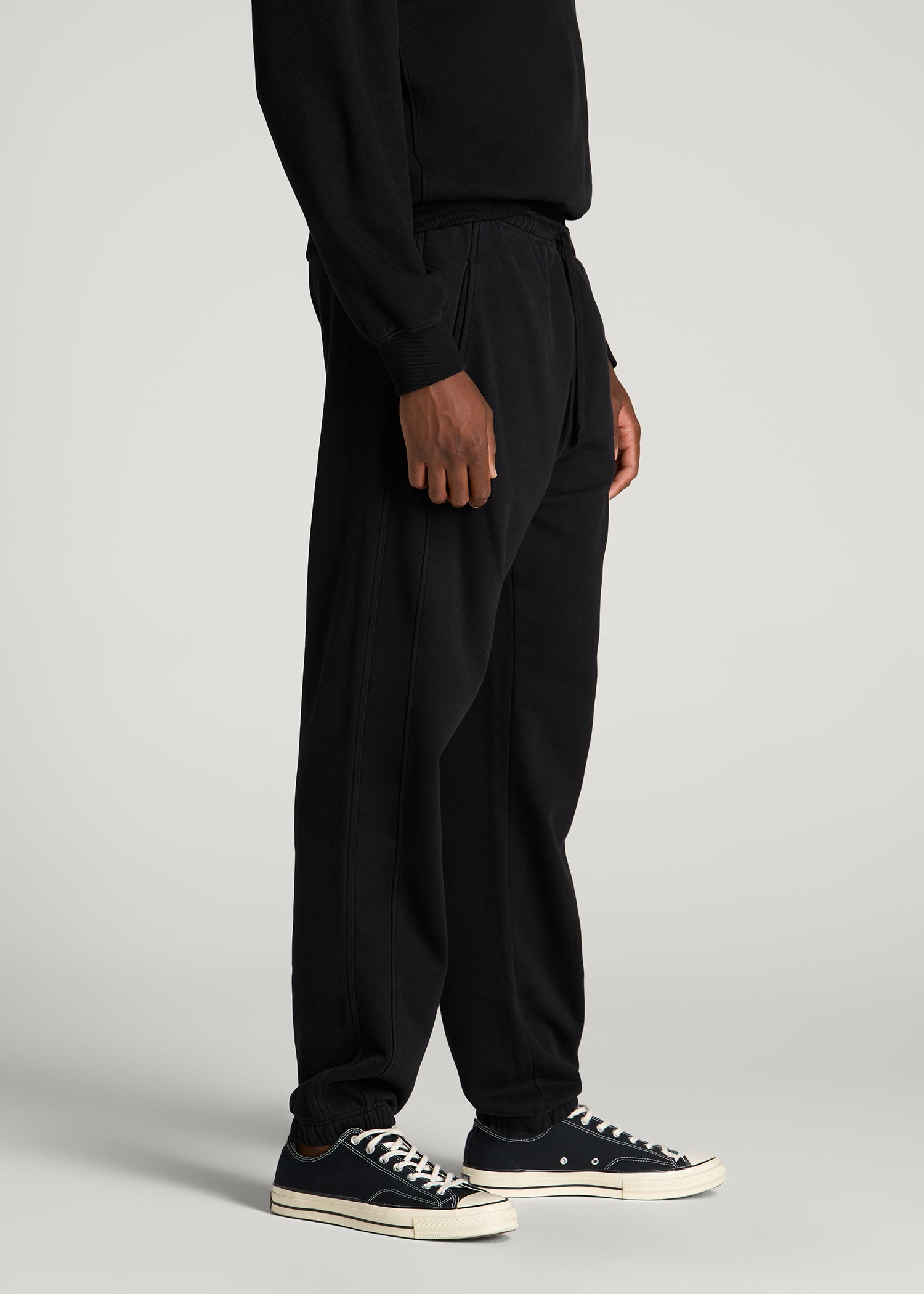 Everyday Fleece Cinched Bottom Sweatpants for Tall Men in Black