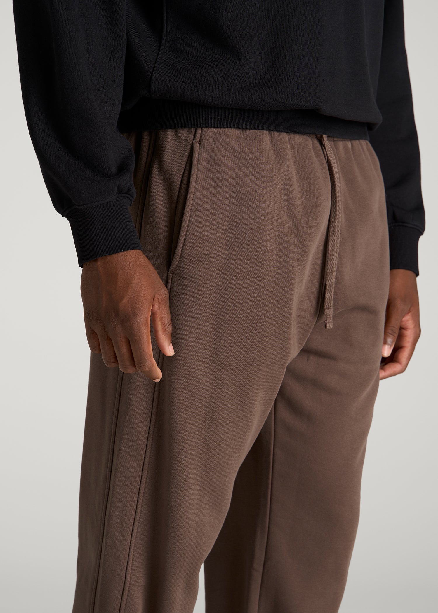 Everyday Fleece Cinched Bottom Sweatpants for Tall Men in Coffee Quartz