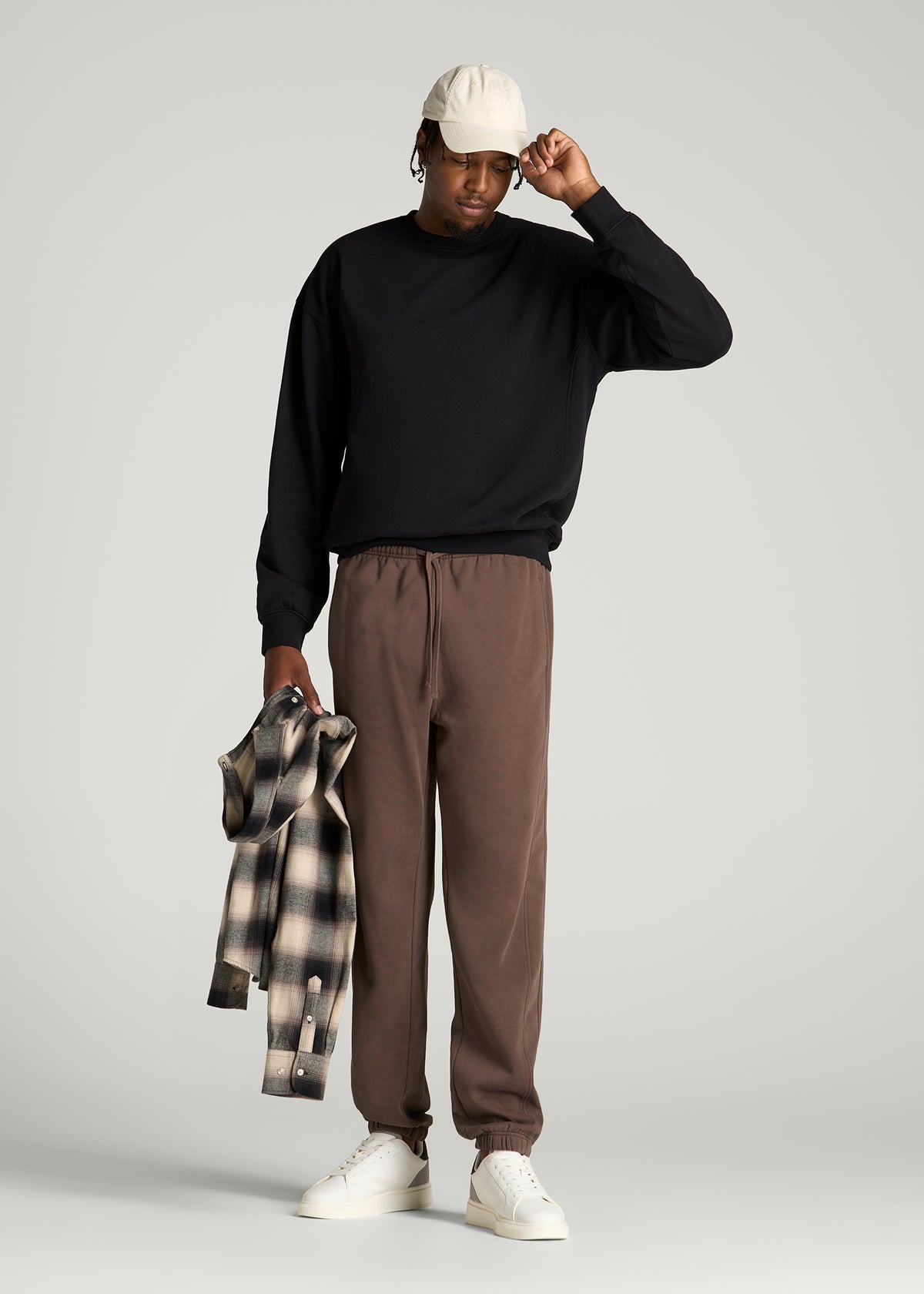 Everyday Fleece Cinched Bottom Sweatpants for Tall Men in Coffee Quartz