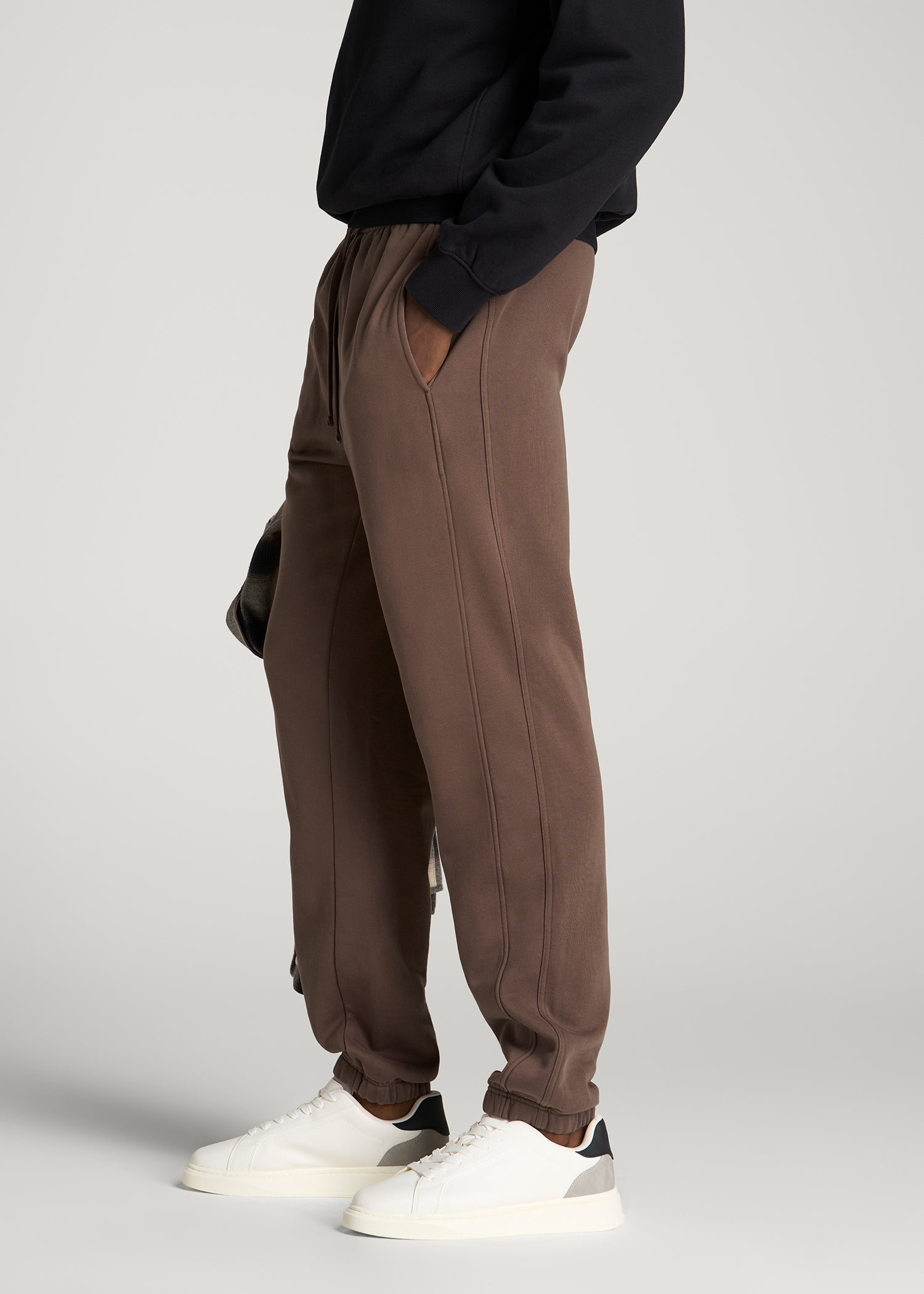 Everyday Fleece Cinched Bottom Sweatpants for Tall Men in Coffee Quartz