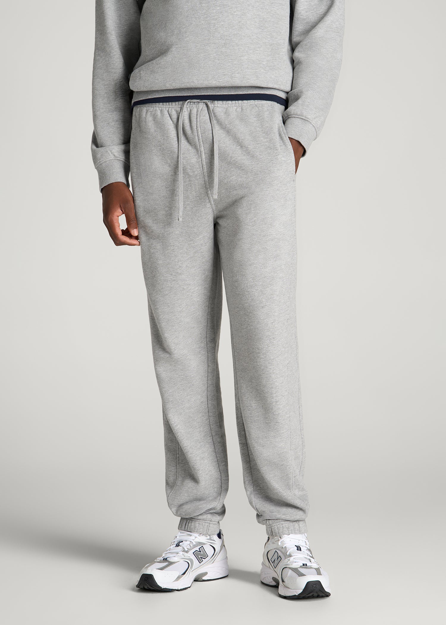 Everyday Fleece Cinched Bottom Sweatpants for Tall Men in Grey Mix
