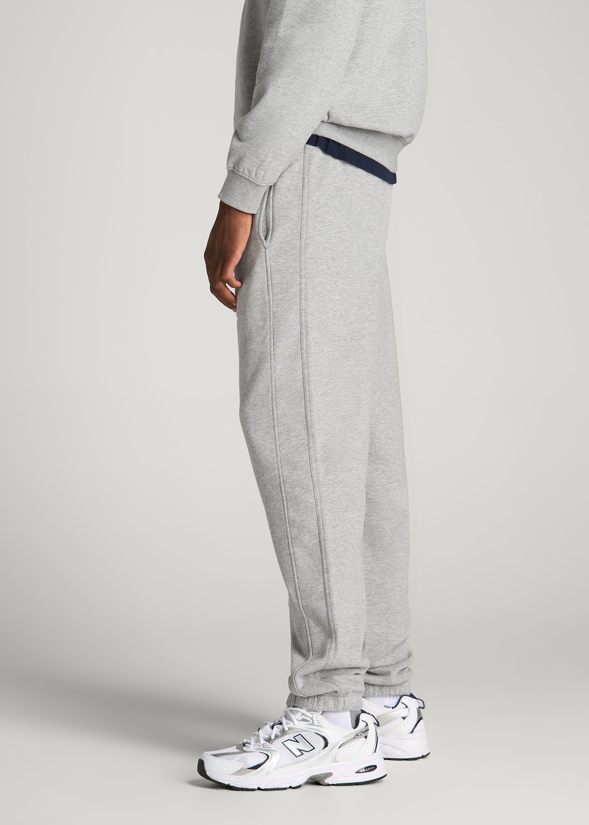 Everyday Fleece Cinched Bottom Sweatpants for Tall Men in Grey Mix