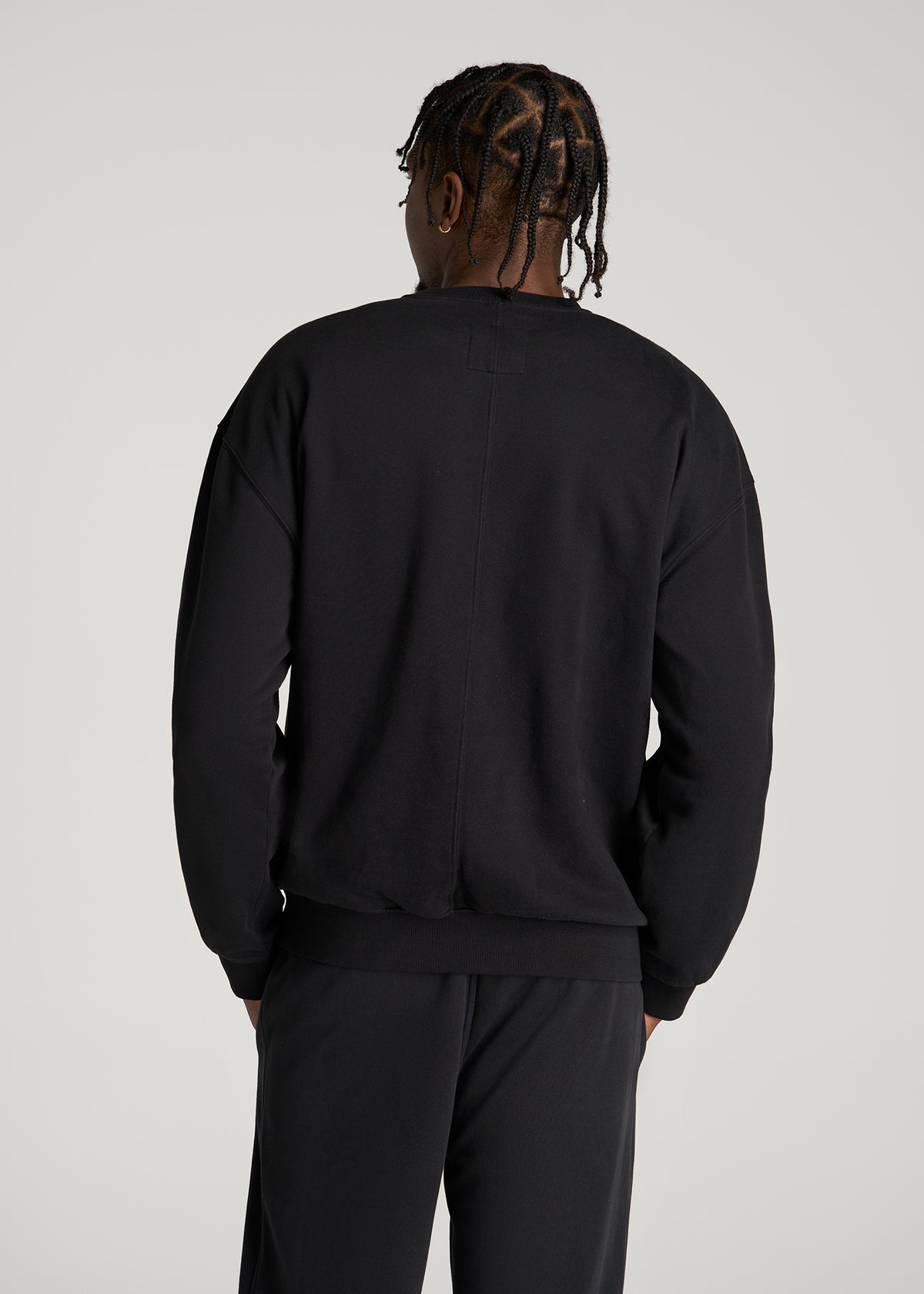 Everyday Fleece Crewneck for Tall Men in Black