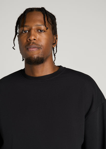 Everyday Fleece Crewneck for Tall Men in Black