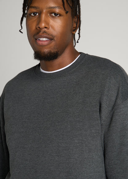 Everyday Fleece Crewneck for Tall Men in Charcoal Mix
