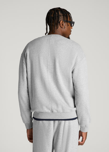 Everyday Fleece Crewneck for Tall Men in Grey Mix
