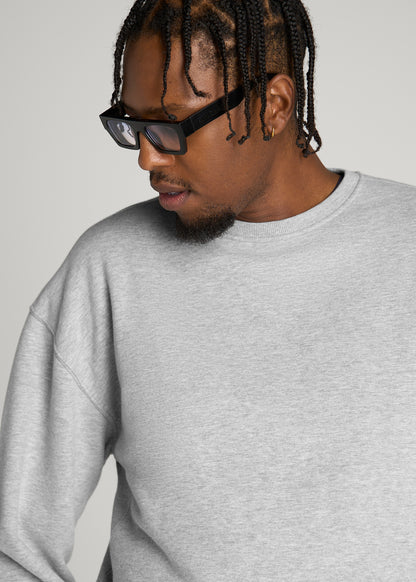 Everyday Fleece Crewneck for Tall Men in Grey Mix