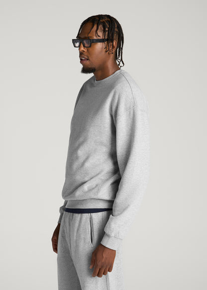 Everyday Fleece Crewneck for Tall Men in Grey Mix