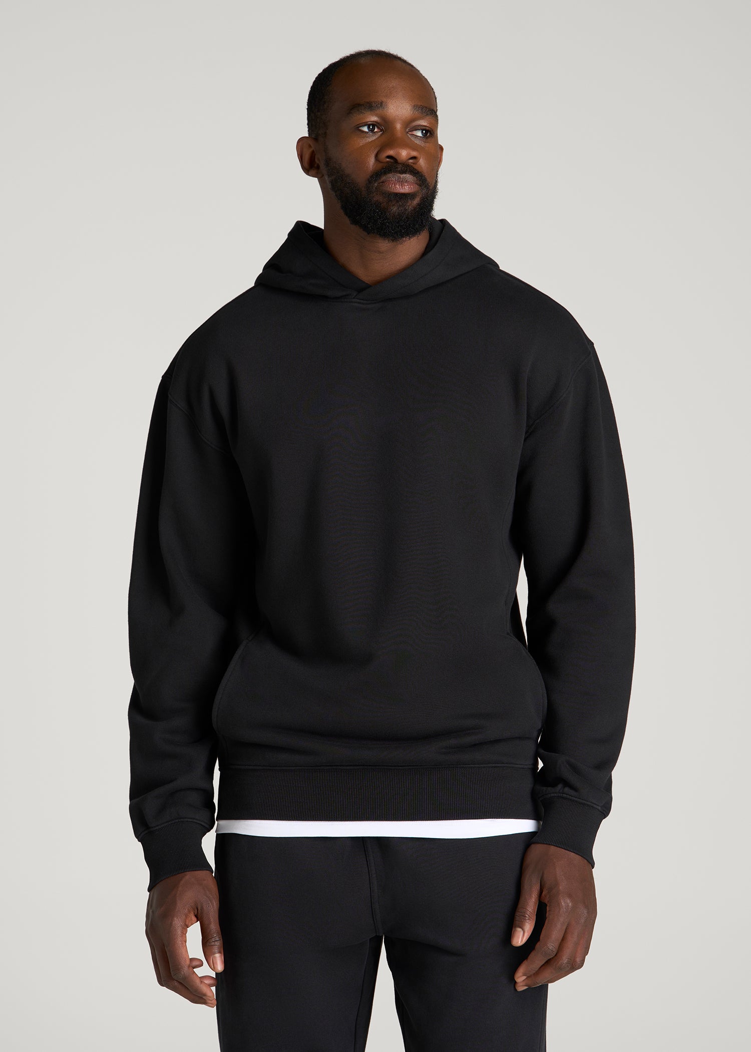Everyday Fleece Popover Hoodie for Tall Men in Black