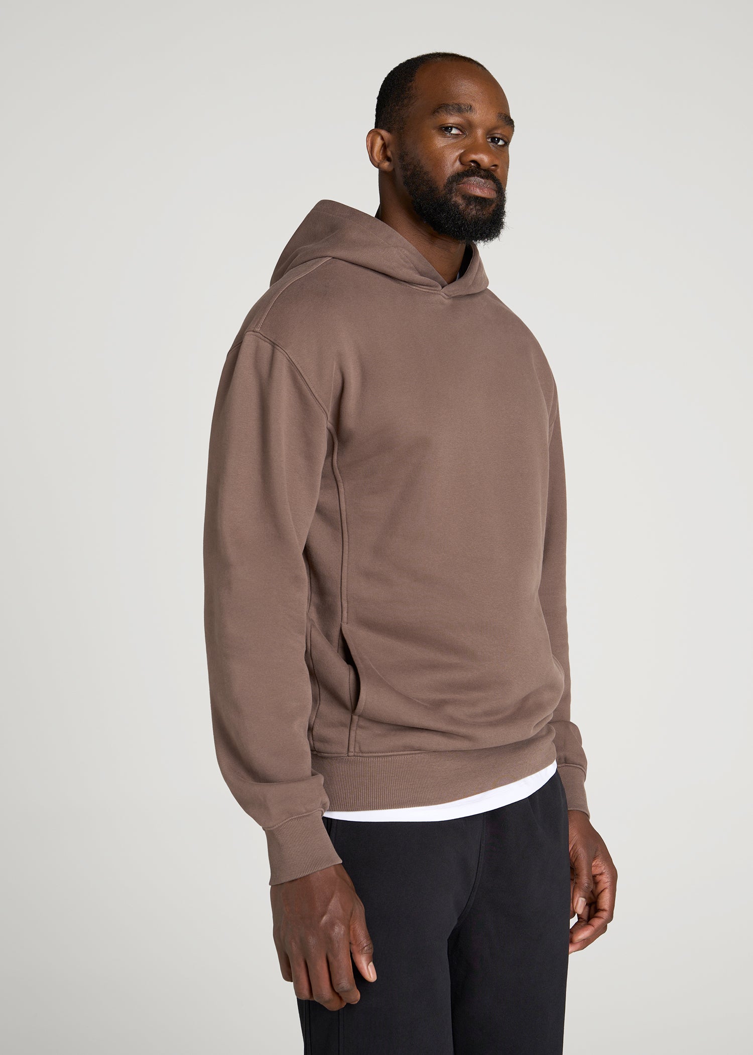 Everyday Fleece Popover Hoodie for Tall Men in Coffee Quartz