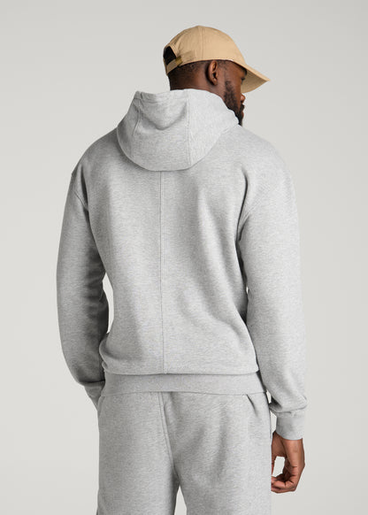 Everyday Fleece Popover Hoodie for Tall Men in Grey Mix
