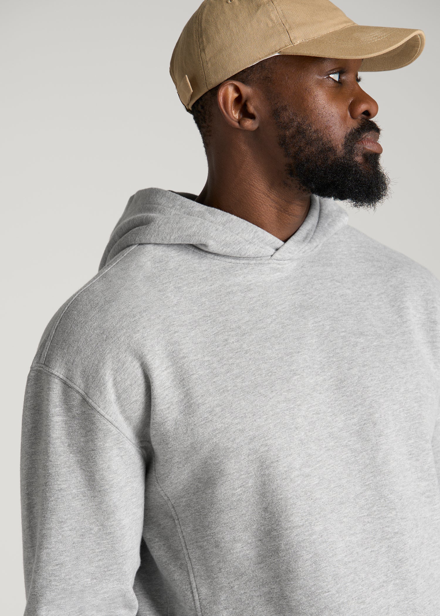 Everyday Fleece Popover Hoodie for Tall Men in Grey Mix