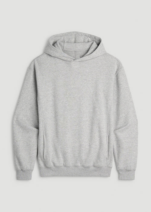 Everyday Fleece Popover Hoodie for Tall Men in Grey Mix