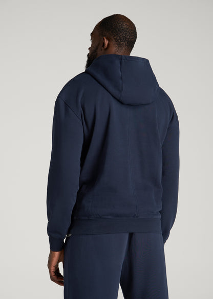 Everyday Fleece Popover Hoodie for Tall Men in Royal Navy