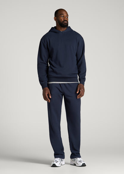 Everyday Fleece Popover Hoodie for Tall Men in Royal Navy