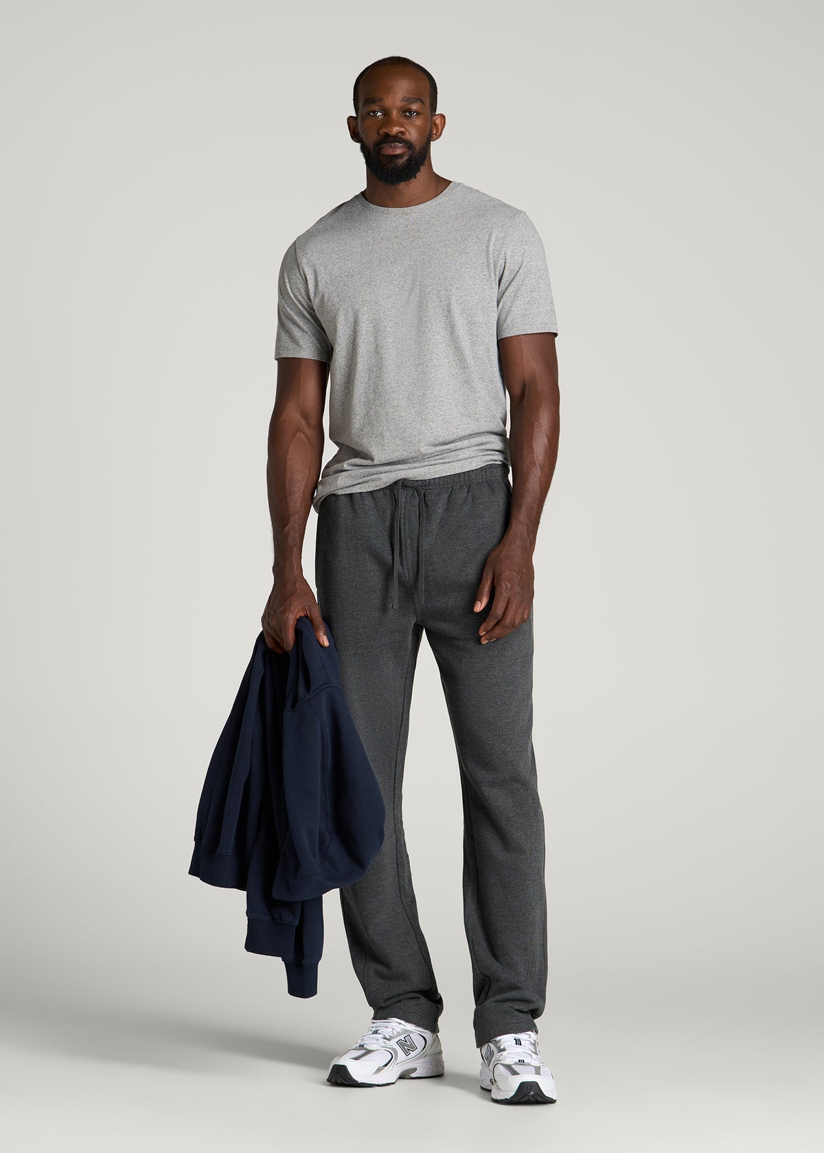 Everyday Fleece Straight Leg Sweatpants for Tall Men in Charcoal Mix