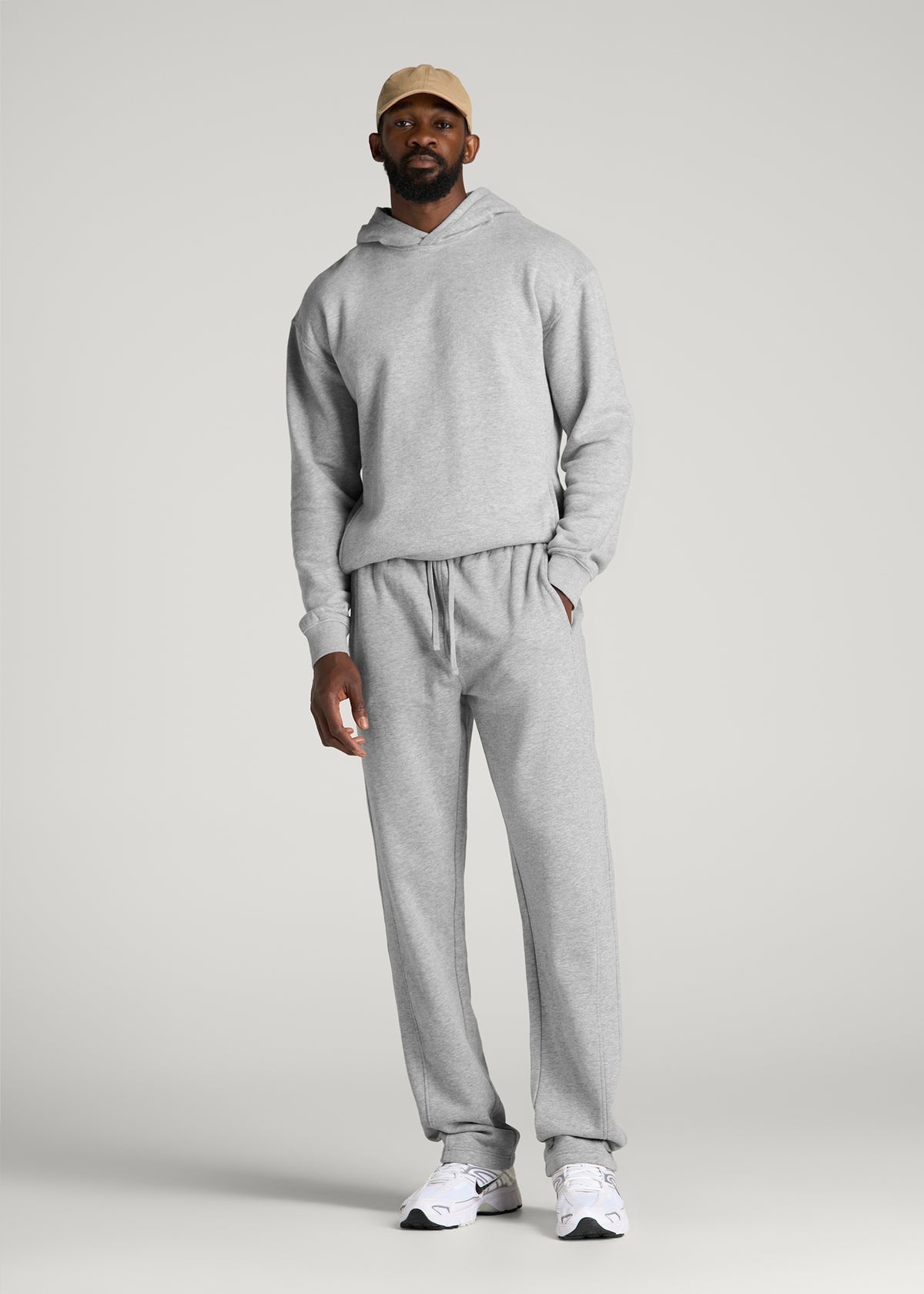 Everyday Fleece Straight Leg Sweatpants for Tall Men in Grey Mix