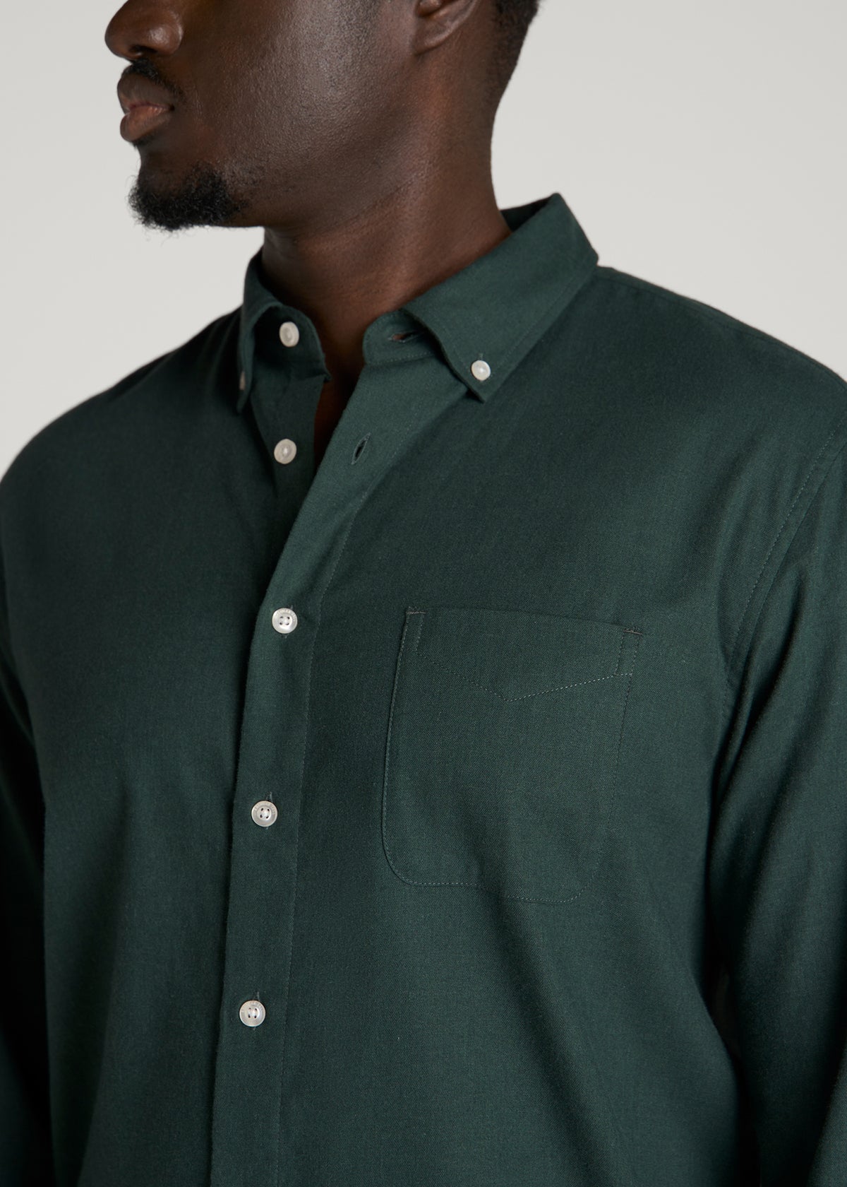 Everyday Lightweight Flannel Shirt for Tall Men in Boreal Forest Melange