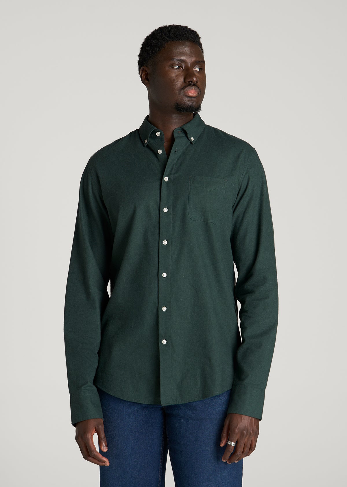 Everyday Lightweight Flannel Shirt for Tall Men in Boreal Forest Melange