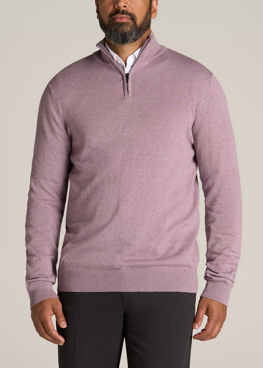 American-Tall-Men-Everyday-Quarter-Zip-Sweater-Lavender-Fog-front