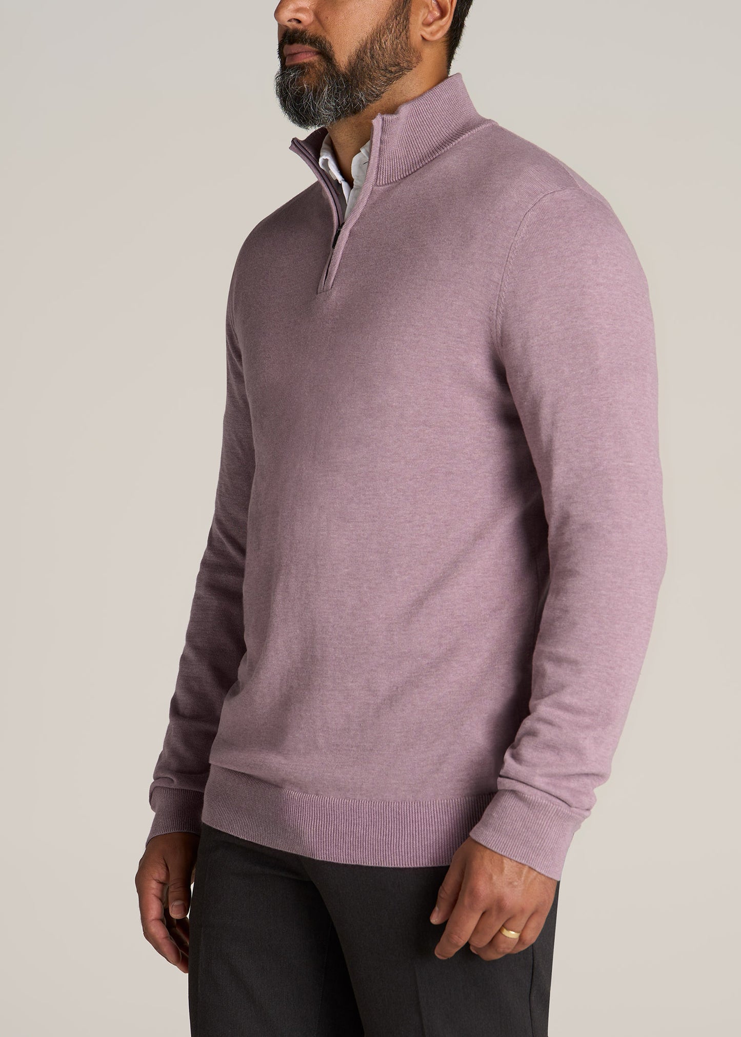American-Tall-Men-Everyday-Quarter-Zip-Sweater-Lavender-Fog-side