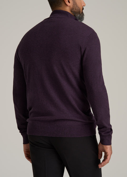 Everyday Quarter-Zip Tall Men's Sweater in Midnight Plum