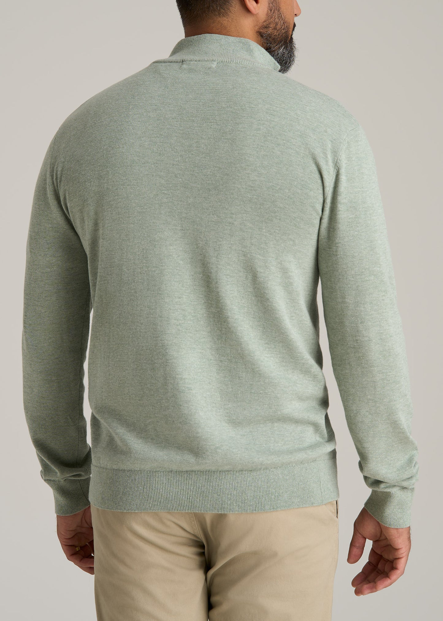 Everyday Quarter-Zip Tall Men's Sweater in Seagrass