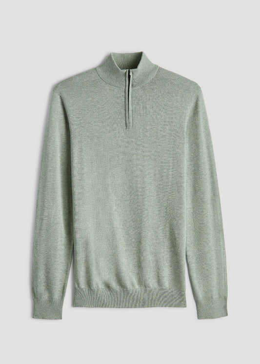 Everyday Quarter-Zip Tall Men's Sweater in Seagrass