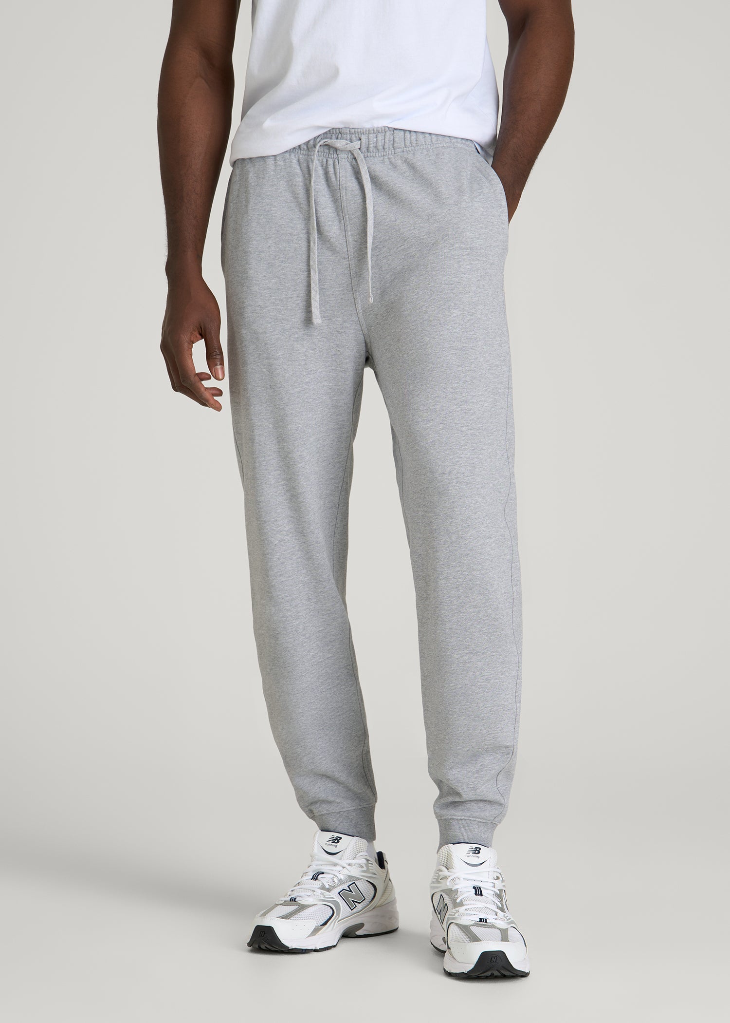 Everyday French Terry Jogger for Tall Men in Grey Mix