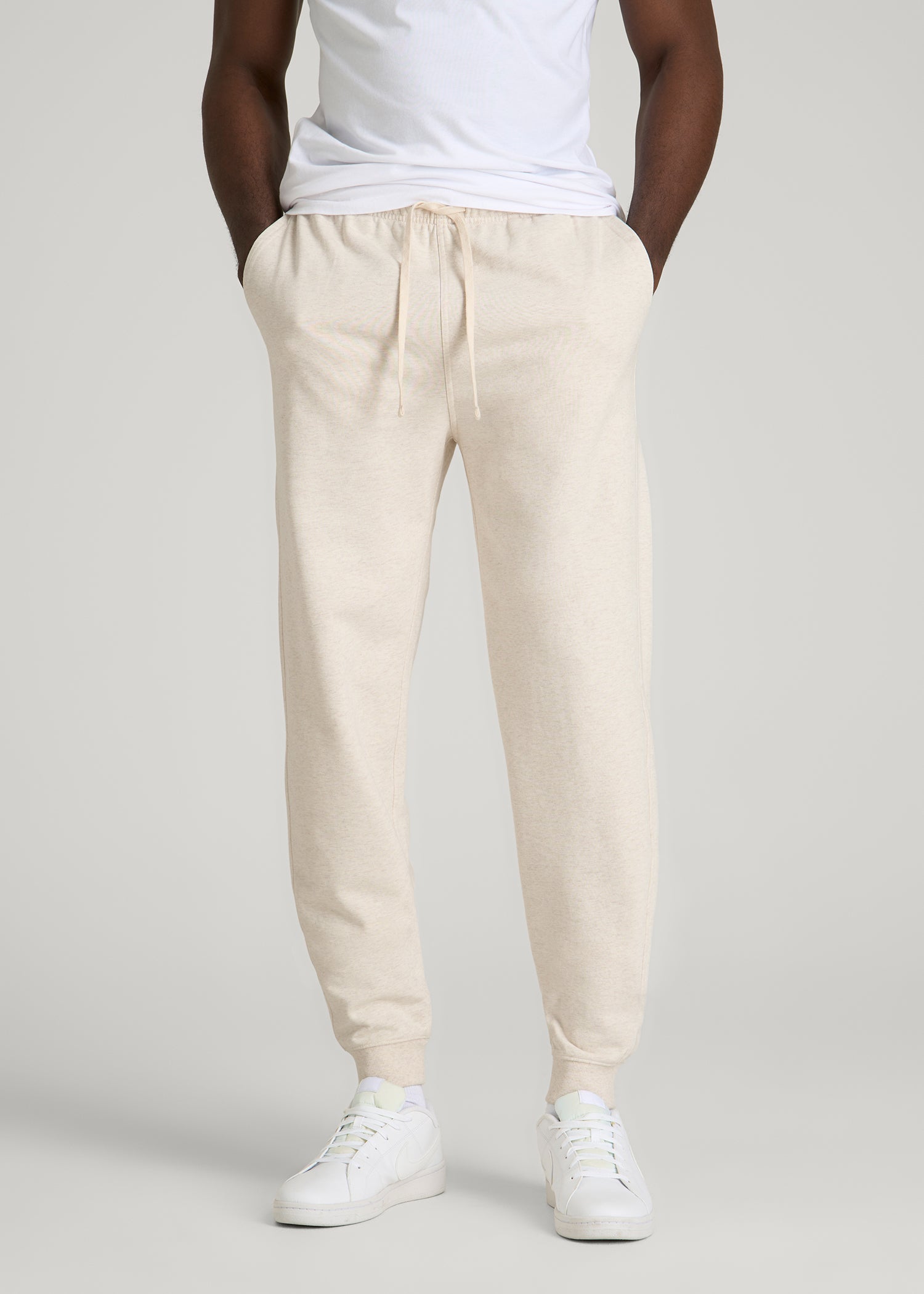 Everyday French Terry Jogger for Tall Men in Heathered Oatmeal