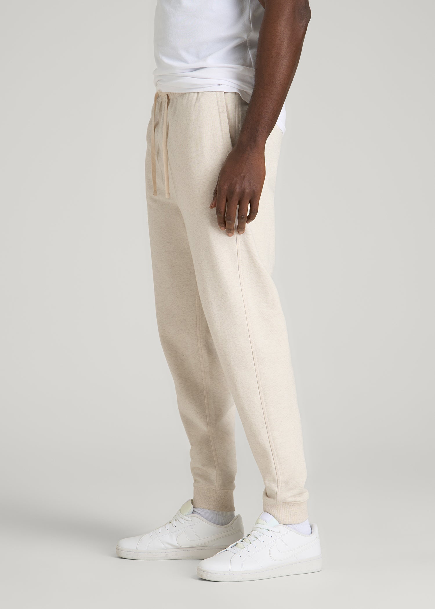 Everyday French Terry Jogger for Tall Men in Heathered Oatmeal