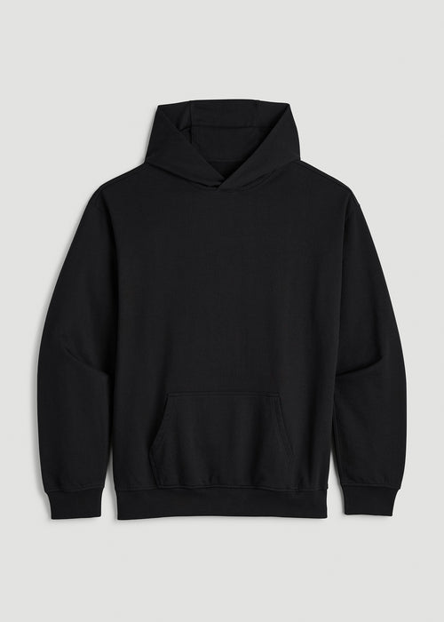 Everyday French Terry Popover Hoodie for Tall Men in Black