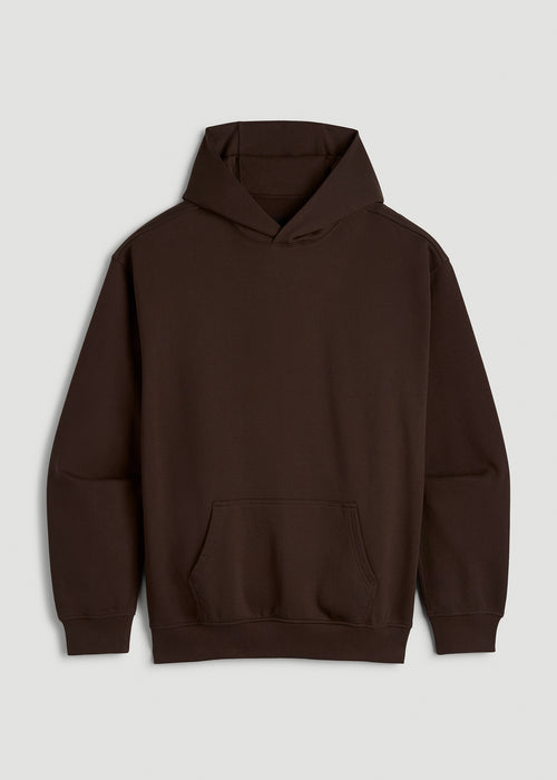Everyday French Terry Popover Hoodie for Tall Men in Espresso
