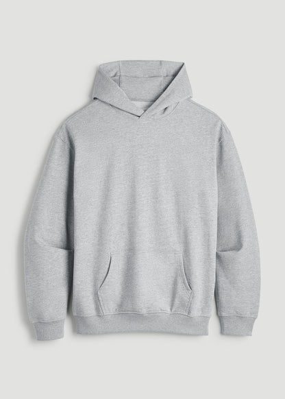 Everyday French Terry Popover Hoodie for Tall Men in Grey Mix