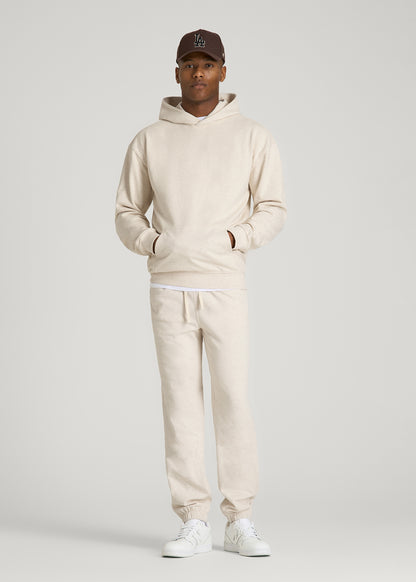 Everyday French Terry Popover Hoodie for Tall Men in Heathered Oatmeal