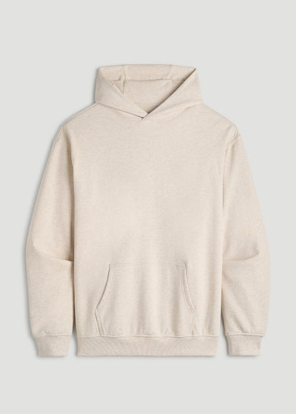 Everyday French Terry Popover Hoodie for Tall Men in Heathered Oatmeal