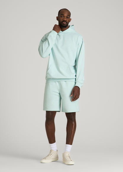 Everyday French Terry Popover Hoodie for Tall Men in Opal Blue