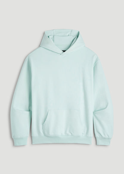 Everyday French Terry Popover Hoodie for Tall Men in Opal Blue