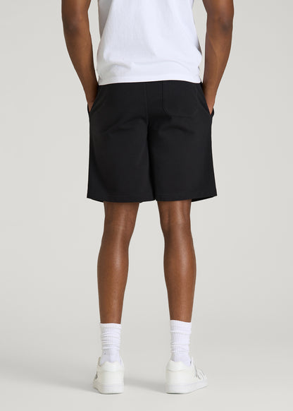 Everyday French Terry Shorts for Tall Men in Black