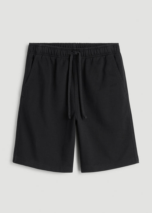 Everyday French Terry Shorts for Tall Men in Black