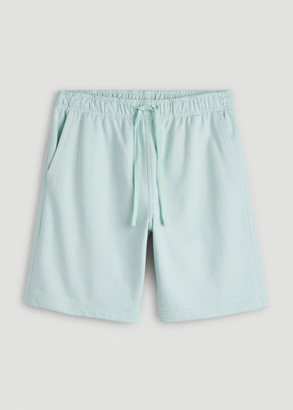 Everyday French Terry Shorts for Tall Men in Opal Blue