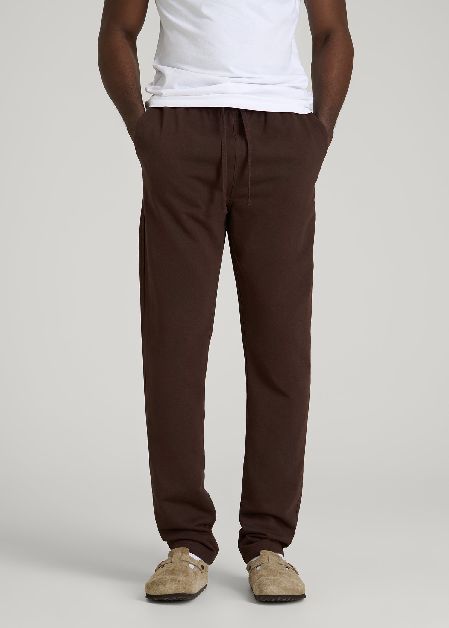 Everyday French Terry Straight Leg Sweatpants for Tall Men in Espresso