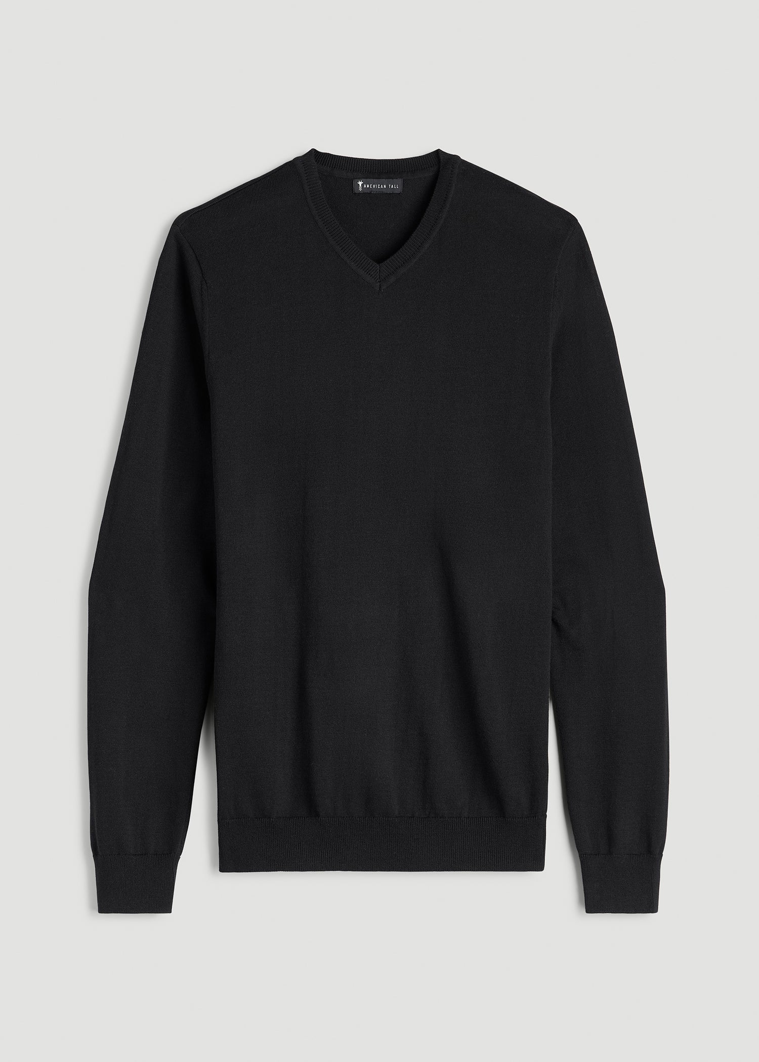 Everyday V-Neck Sweater for Tall Men in Black