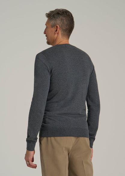 Everyday V-Neck Sweater for Tall Men in Charcoal Mix