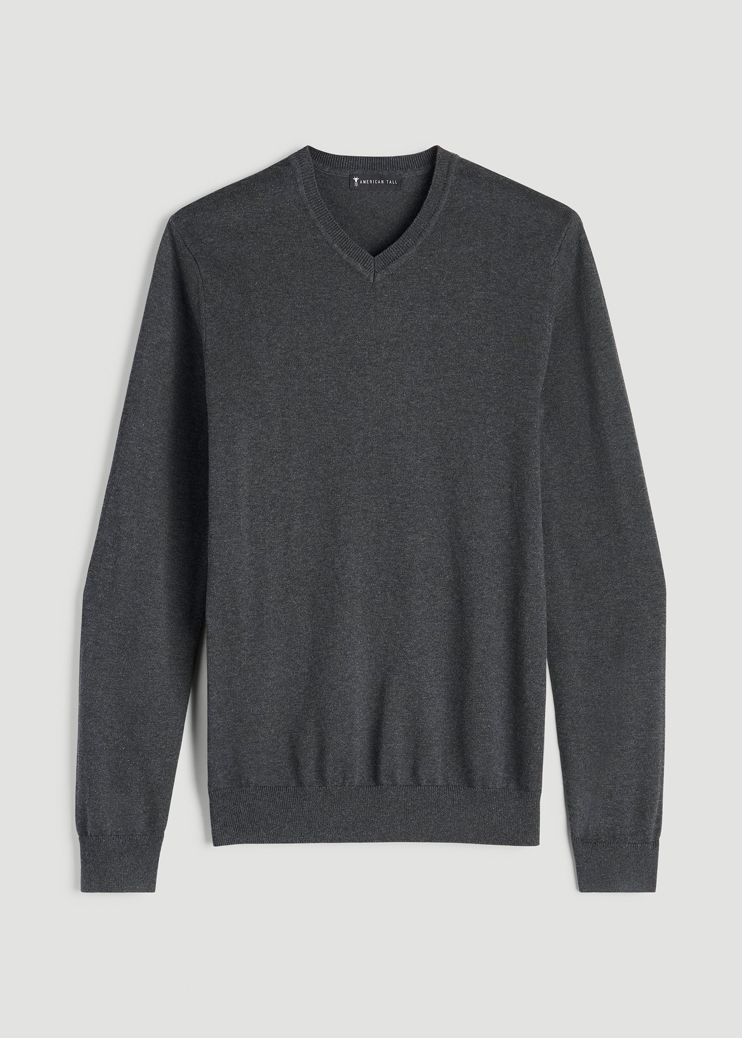 Everyday V-Neck Sweater for Tall Men in Charcoal Mix