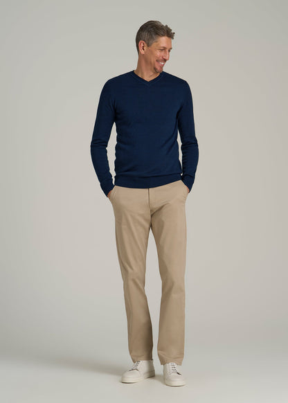 Everyday V-Neck Sweater for Tall Men in Patriot Blue