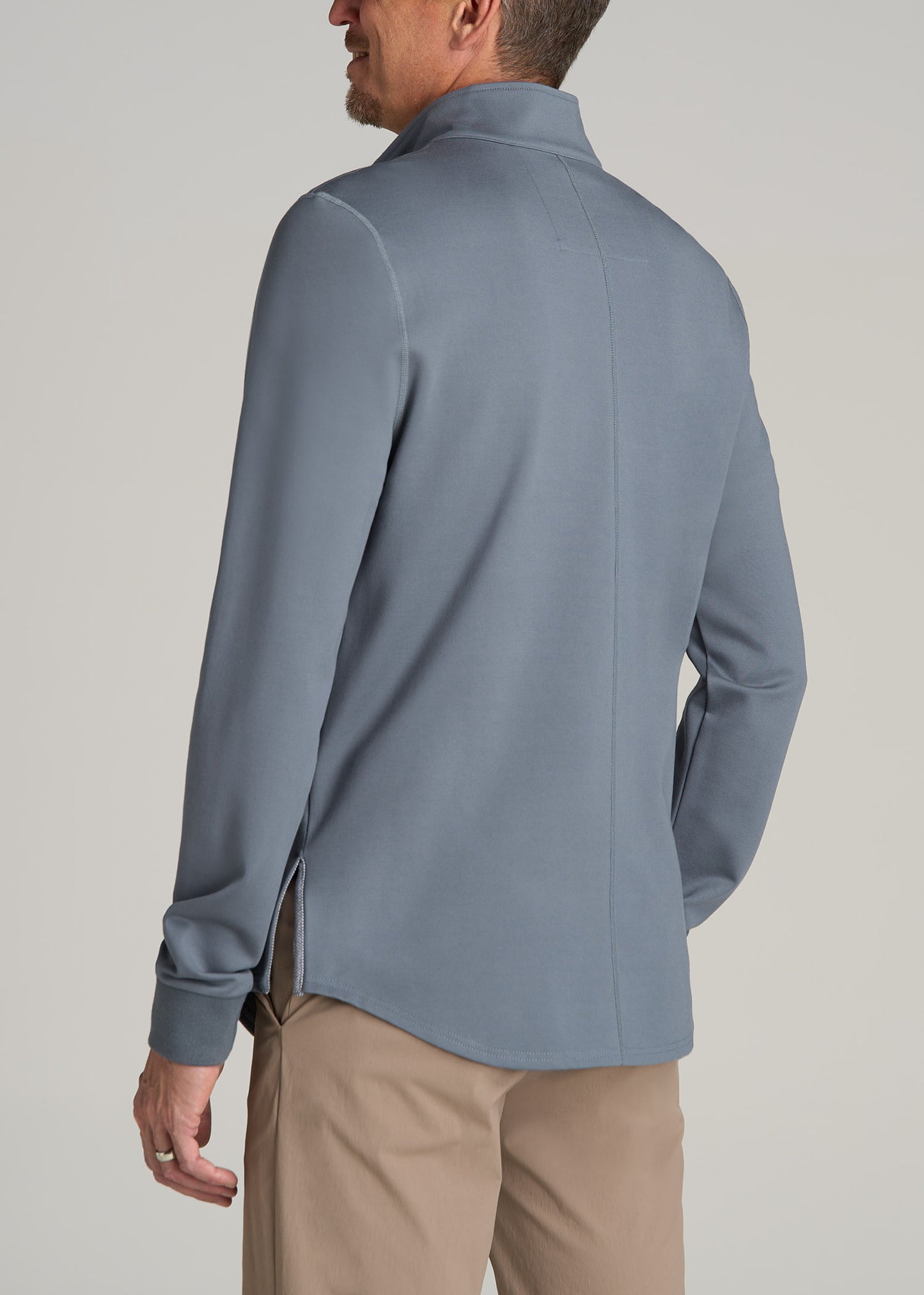 Fairway Popover Tall Men's Sweatshirt in Smoky Blue